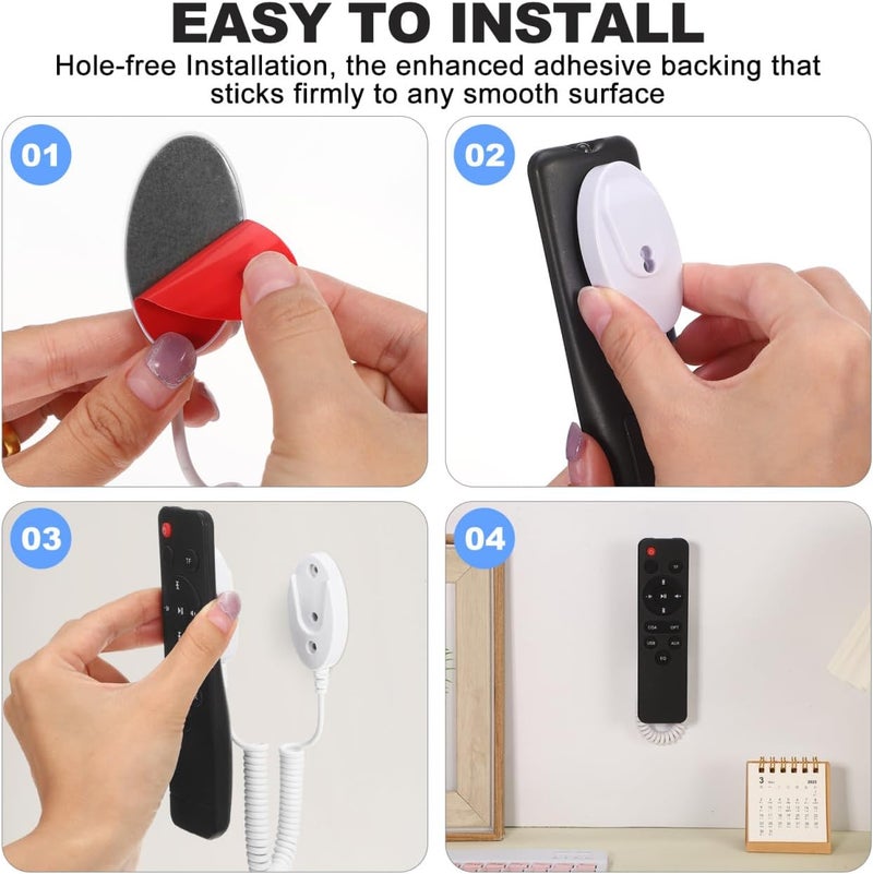 SUPVOX Retractable Remote Control Tether with Adhesive Holder - Magnetic Remote Control Holder, Theft Security Spring Cable for Tv Remotes and Other Small Devices - Image 3